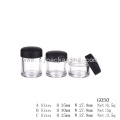 Free de la muestra 3g 5g 6.5g Mini tarro de empaquetado cosmético con el tamiz vacío Shimmer en polvo embala el shantou del embalaje cosmético